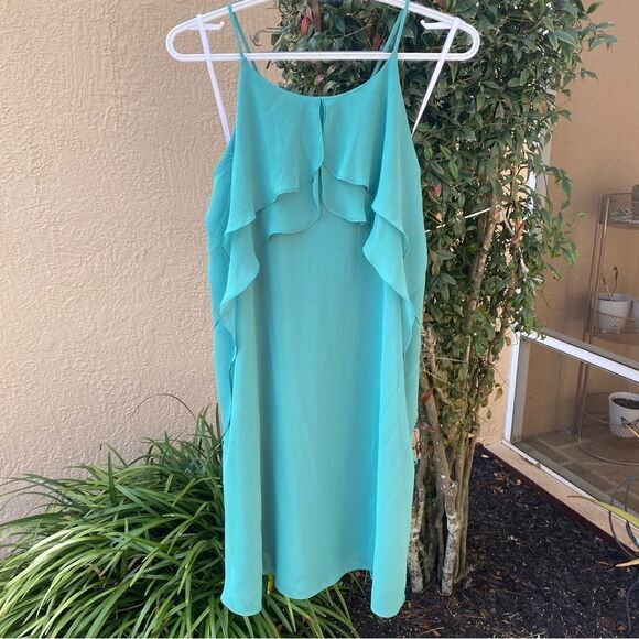 BCBGMAXAZRIA JADE LAYERED CAMI RUFFLED TOP DRESS L NWT - Picture 8 of 16